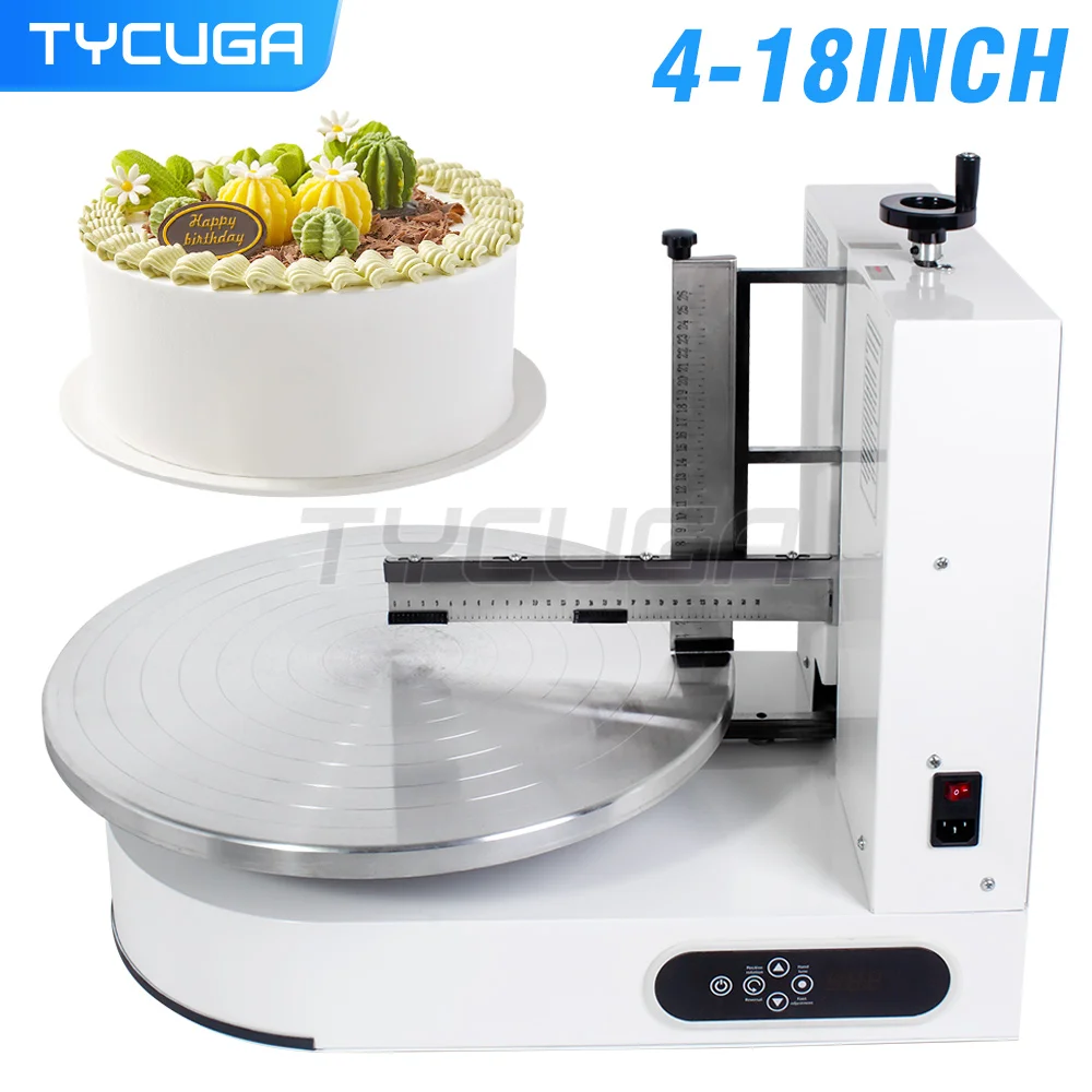 

6-18 Inch Big Birthday Cake Cream Icing Coating Machine 110V/220V Bread Wedding Cake Cream Butter Spreading Daubing Icing Maker