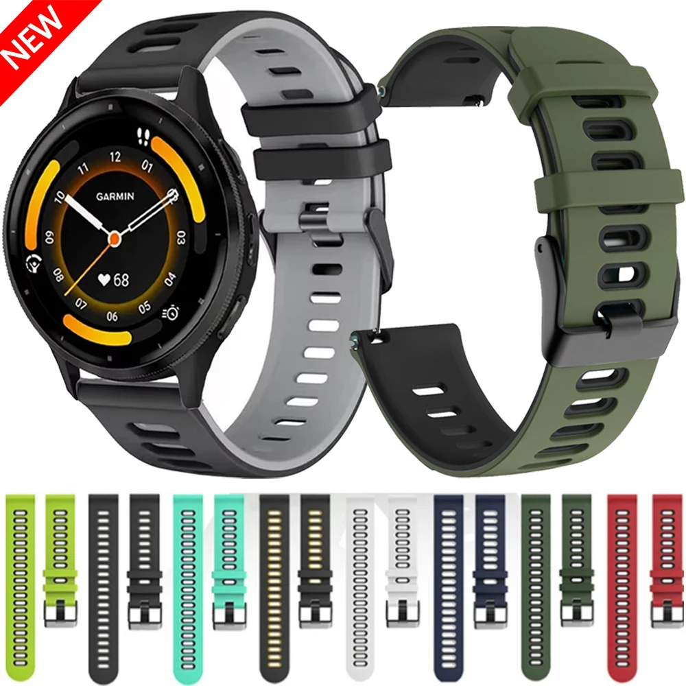 20mm 22mm Silicone Strap for Garmin Forerunner 55 165 245 255 265 965 955 Sport Wristband for Garmin Venu 3 2/Approach S50 Band
