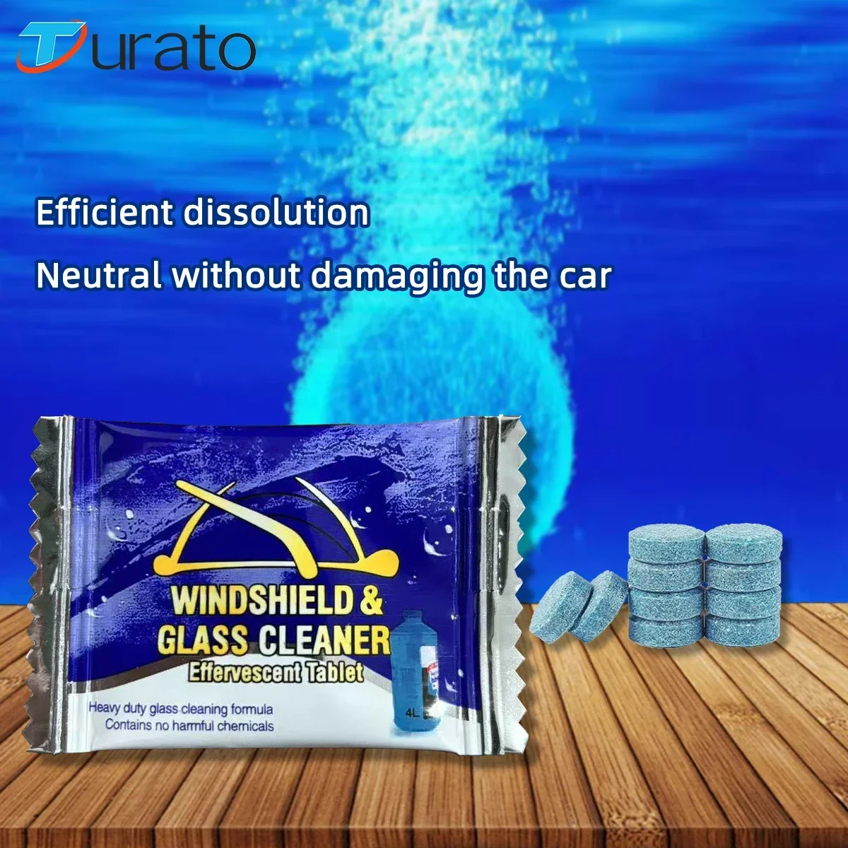 Cleaning Agent for Car Glass Water Concentrated Windshield Wipers Fine Solid Effervescent Blades Degreasing Agent for Oil Stains