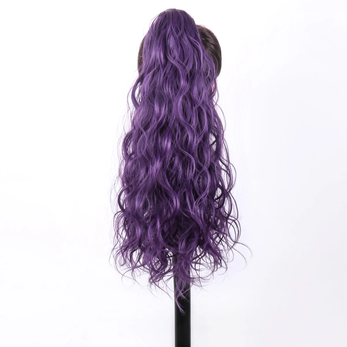 1 Pieces High Temperature Hair Synthetic Hairpieces Long Wave Clip in Ponytail Hairpiece Purple 21 Inch Top Quality Full Machine