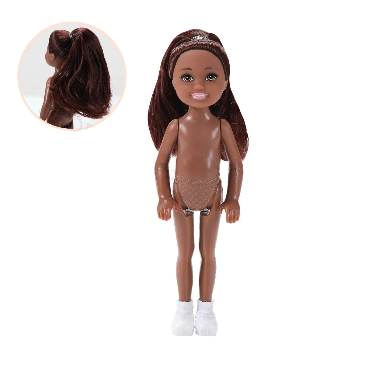 Poupée princesse africaine noire nue de 15cm, 1/8 BJD, peau de chocolat, coiffure à la mode, articulations du corps, jouet de maison de jeu mobile pour fille