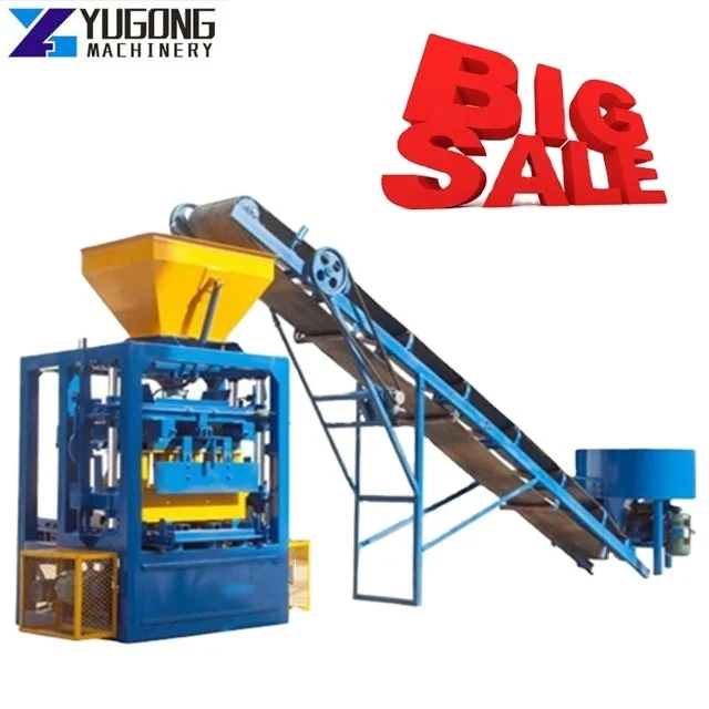 YUGONG QT4-24 Semi Automatic Brick Making Machine Fly Ash Brick Machine