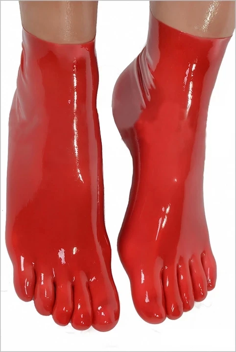 Chaussettes Sexy 3D en Latex à 5 orteils, sans couture, courtes et serrées, unisexes pour femmes et hommes, tenue de Club avec body fétichiste