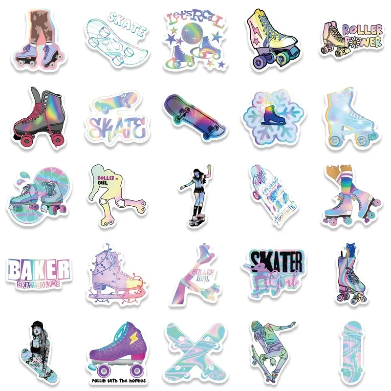 10/25/50pcs Skate Roller Girls Graffiti Stickers Cartoon Decals Skateboard Luggage Suitcase Water Cup Motorcycle Phone Laptop