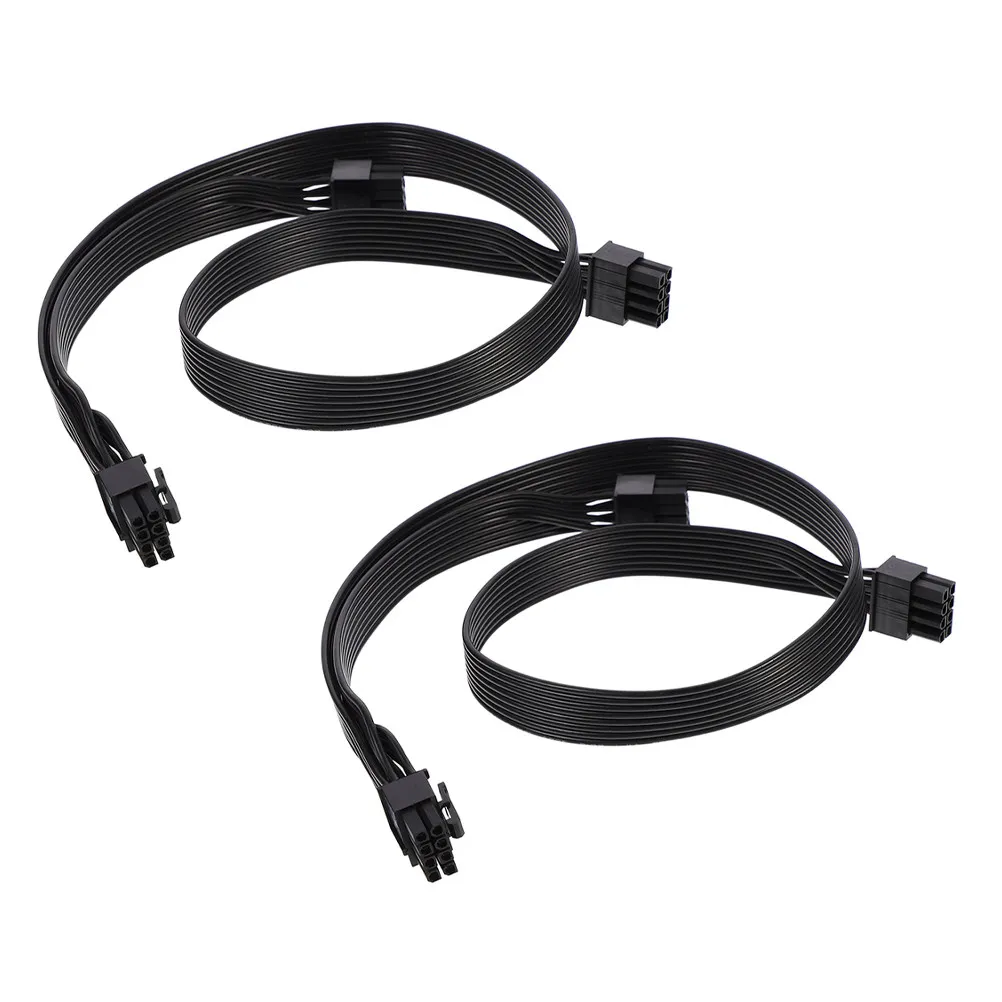 2Pcs 8 Pin Pcie Cable Extension Kit Flexible Length GPU Power Cable Extension Stable Transmission for Pc Build