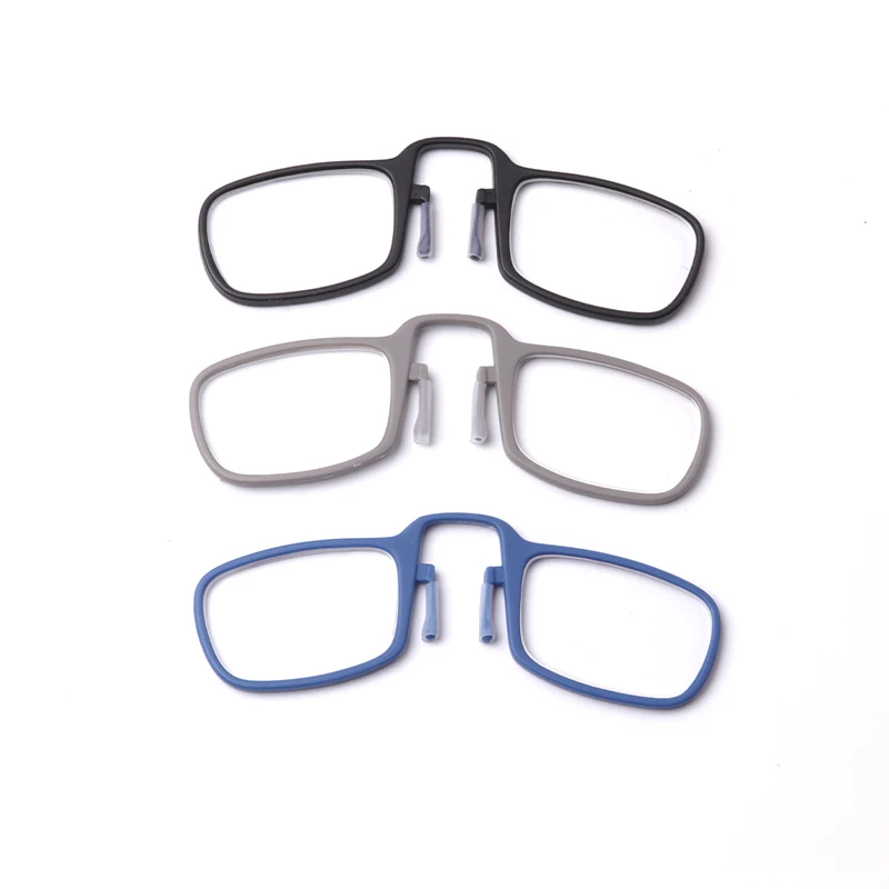 Mini Armless Reading Glasses Clip on Nose for Men Women  Thin Compact Readers With  Case Eyewear +1.5 2.0 2.5
