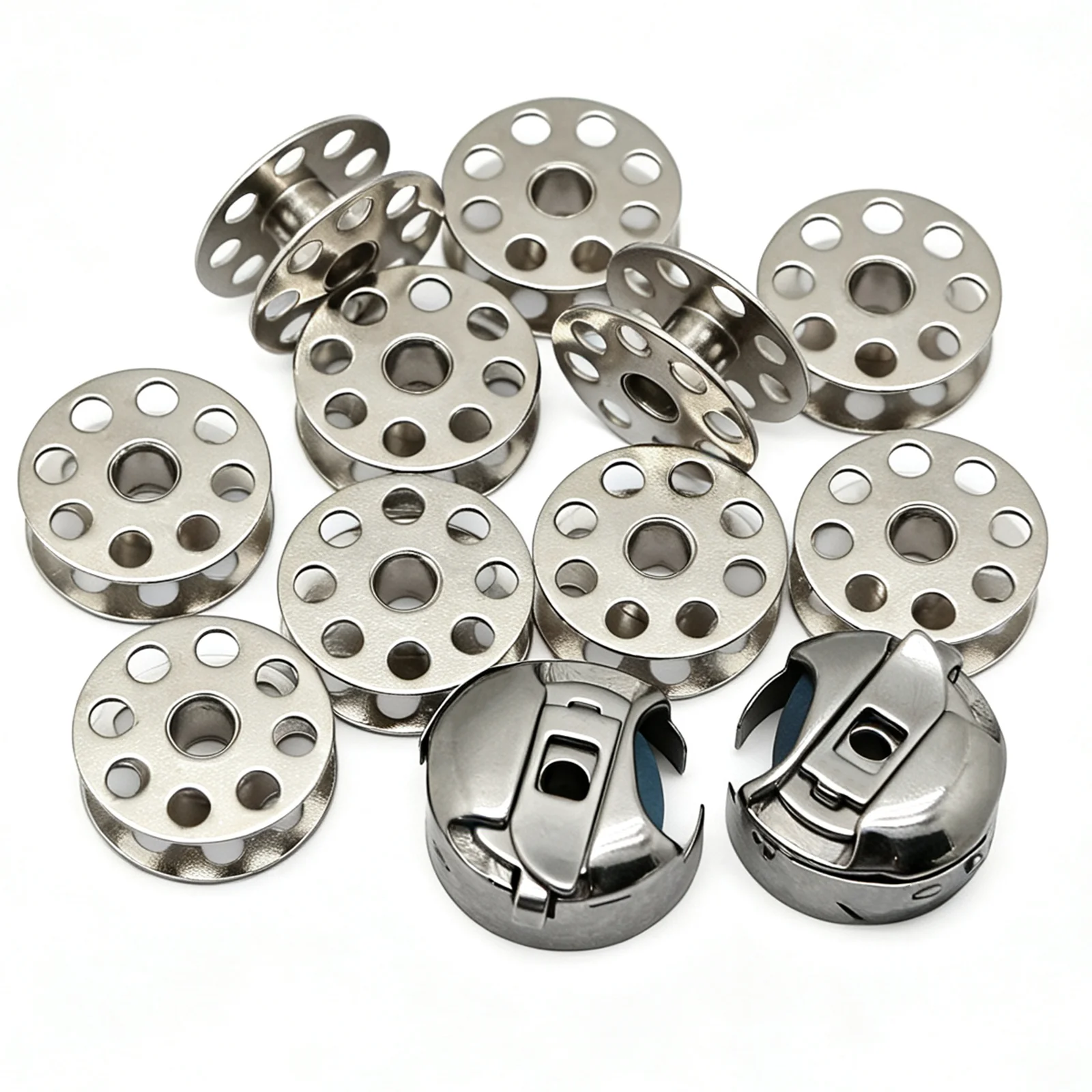 #BC-DBM(2)-NBL1 #18045 10PCS M Style Bobbin Case #18034 Bobbins For Consew 205RB 206RB Juki DNU1541 Walking Foot Sewing Machine