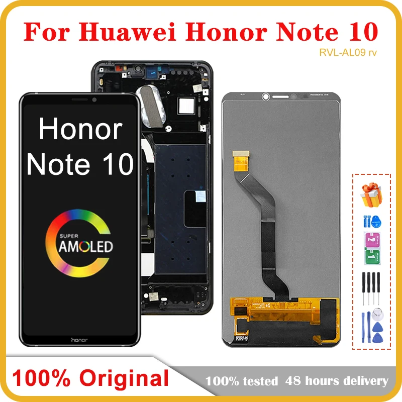 

6,95 ''AMOLED для Honor Note 10, ЖК-экран мобильного телефона в сборе, сенсорный экран, замена ЖК-панели