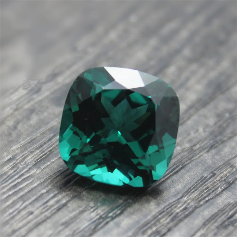 Green Tourmaline Square Faceted Gemstone Cushion Cut Tourmaline Gem 10X10mm/12X12mm