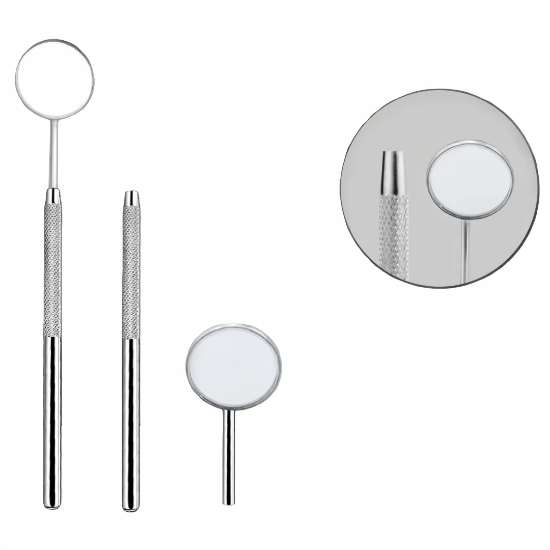 10 قطعة من الفولاذ المقاوم للصدأ مقبض مرآة الأسنان فحص الأسنان مقبض مرآة مقبض واحد بدون عدسة مقبض قابل للفصل أداة طب الأسنان