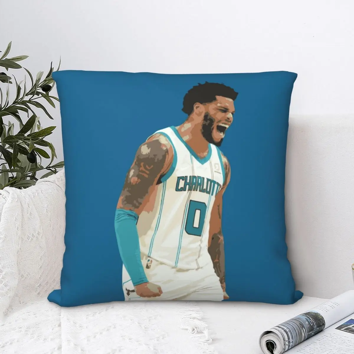 

Miles Bridges 0 Basketball Square Pillowcase Polyester Pillow Cover Velvet Cushion Decor Comfort Throw Pillow For Home Sofa