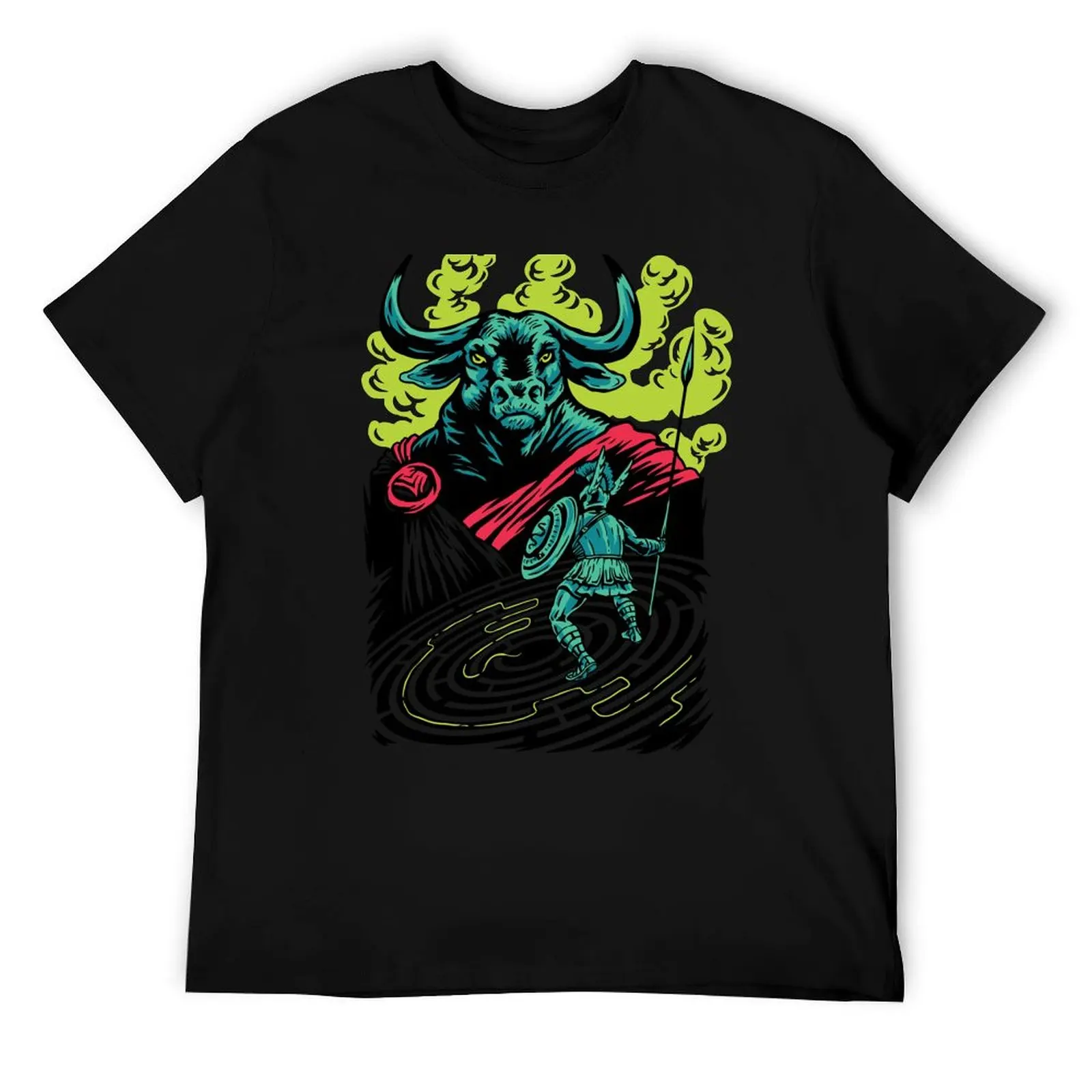 

Minotaur and Theseus - Ancient Greek Mythology T-Shirt men t shirt cotton 100% man t shirts for men T-Shirt