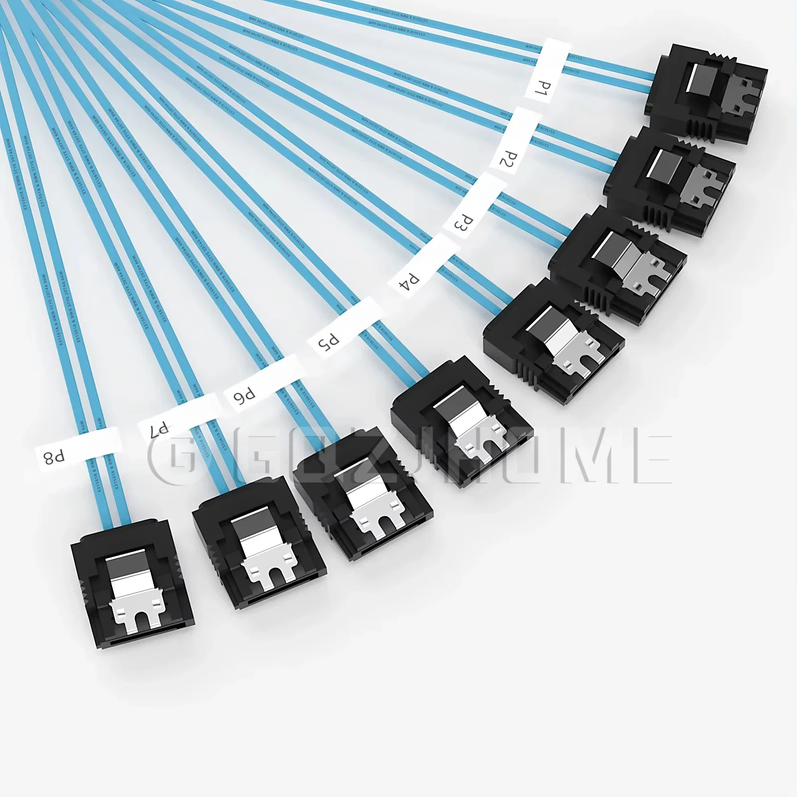 

4/6/8 SATA to 4/6/8 sata 4.0 7p Female 90/180 Degree with Braided Mesh for Server Computer Host SSD SATA Hard Disk Adapter Cable