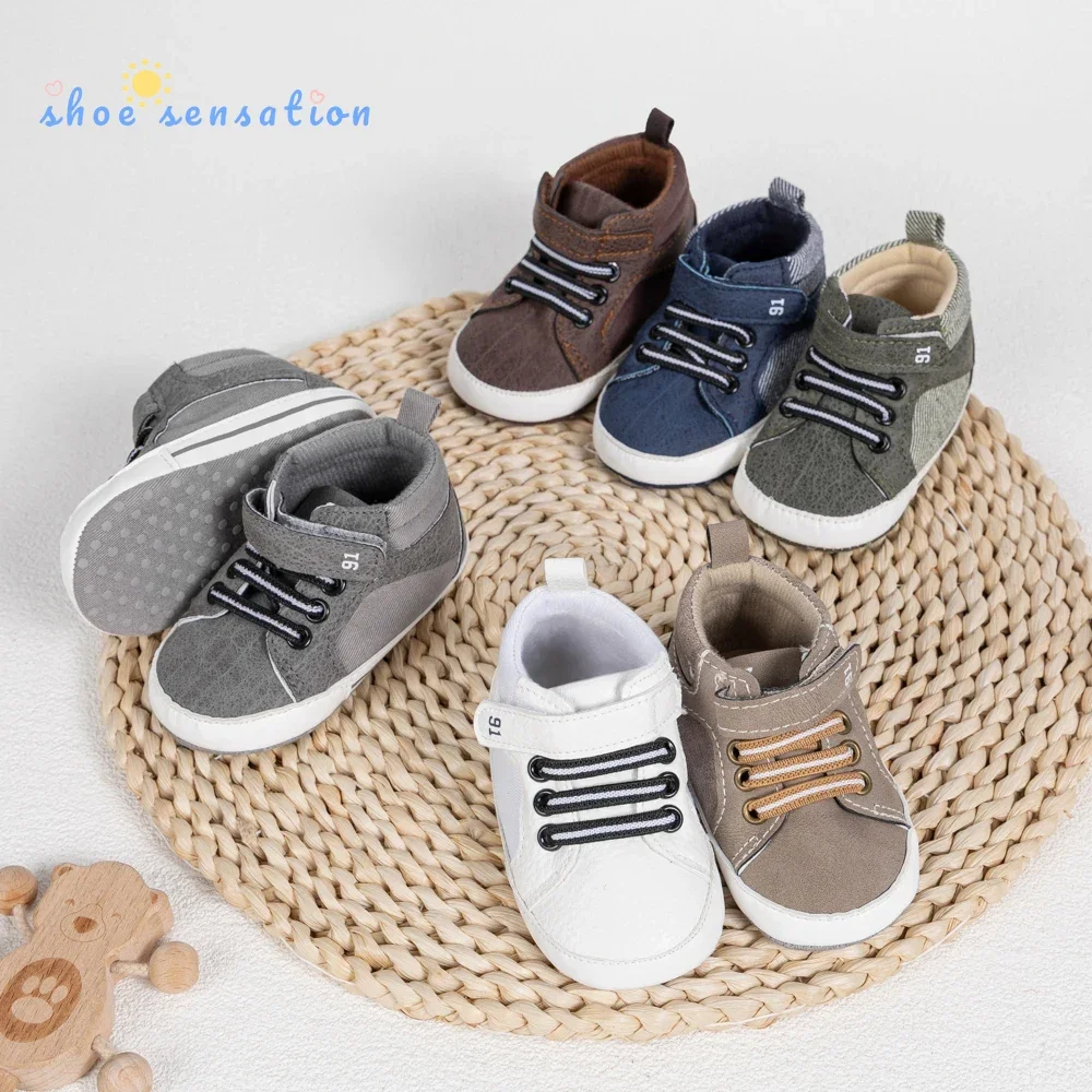 

New 0-12 Months Baby Shoes Boys Girls Baby Cotton Soft Bottom Non-slip High-top Casual Walking Shoes Fashion Versatile Shoes