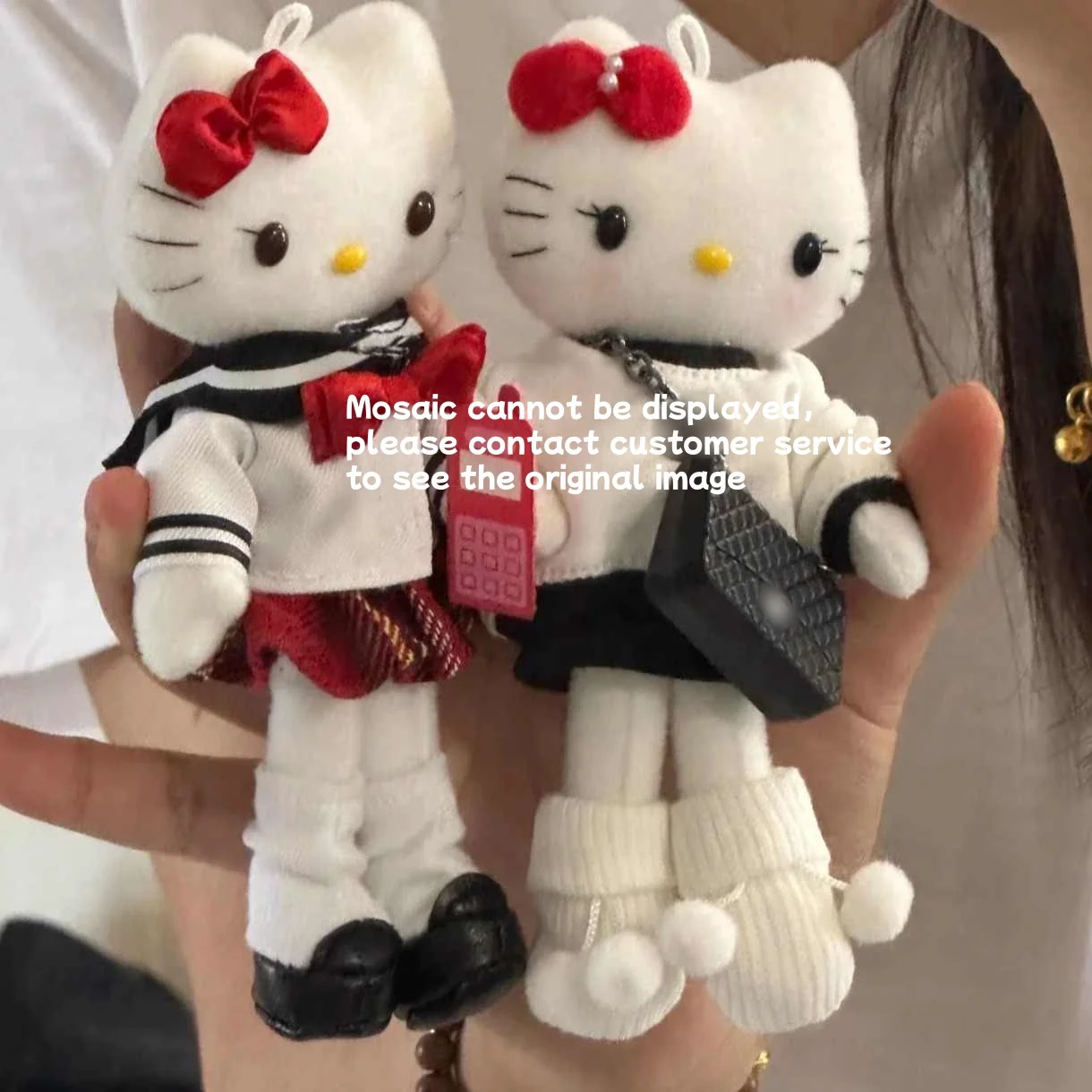 Olá kitty elegante academia série saco pequeno pingente bonito doce legal picante menina pernas longas kitty mochila pingente boneca de pelúcia