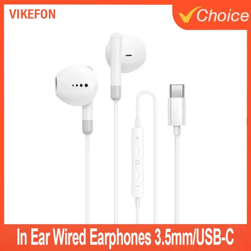 In-Ear-Kopfhörer mit Kabel, 3,5 mm/USB-C-Lautstärkeregler mit Mikrofon, Musik-Sport-Kopfhörer für iPhone 16, 15, Samsung, S24, Xiaomi