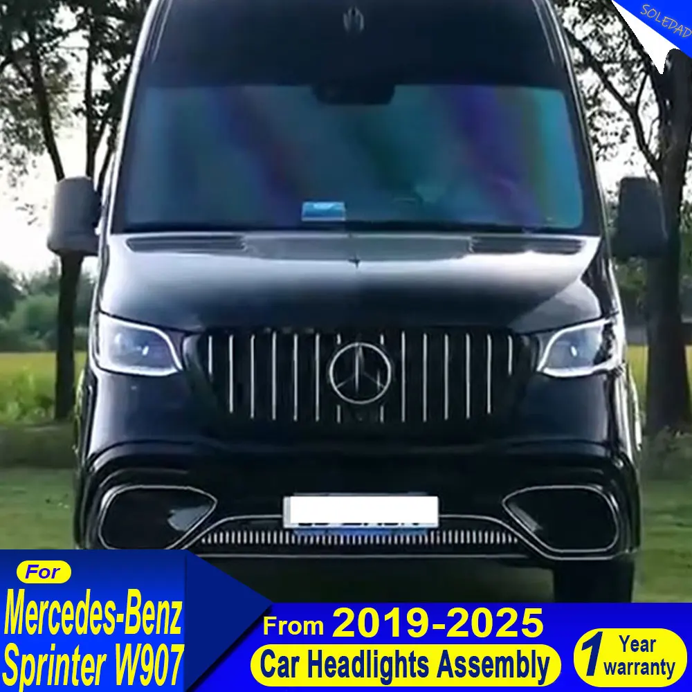 

Фары для Mercedes-Benz Sprinter W907 2018-2025: Светодиодные проекционные фары и дневные ходовые огни
