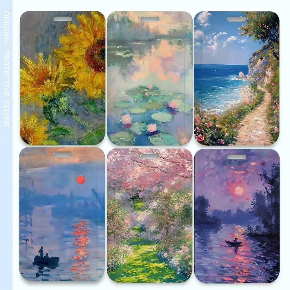 

Claude Monet Oil Painting Trendy Luxury ID Card Holder Lanyard Gift Men And Women For Gift Daily Life