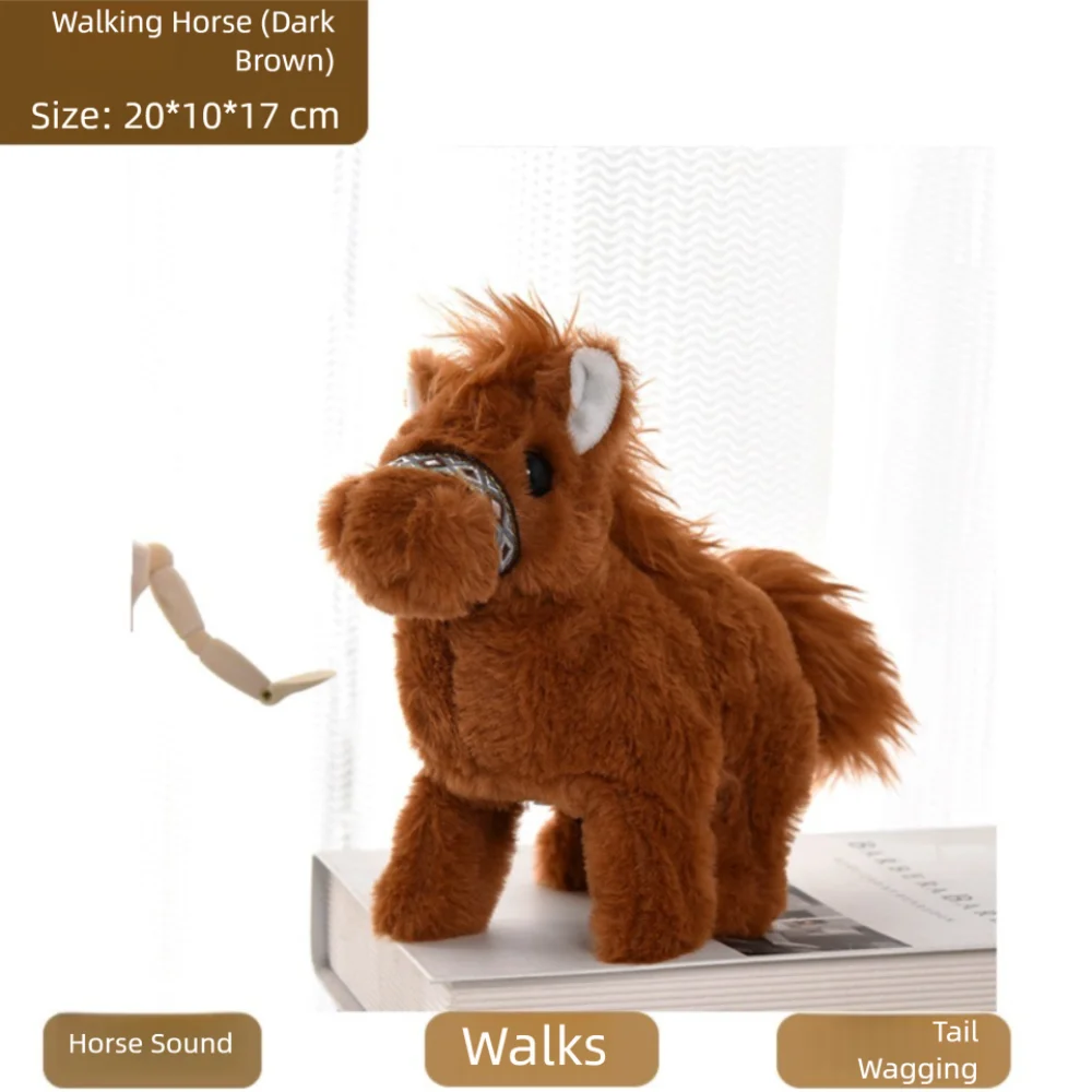 

Funny Walks Realistic Robot Pony Barks Interactive Robotic Pony Moves Wags Tail Pet Gift