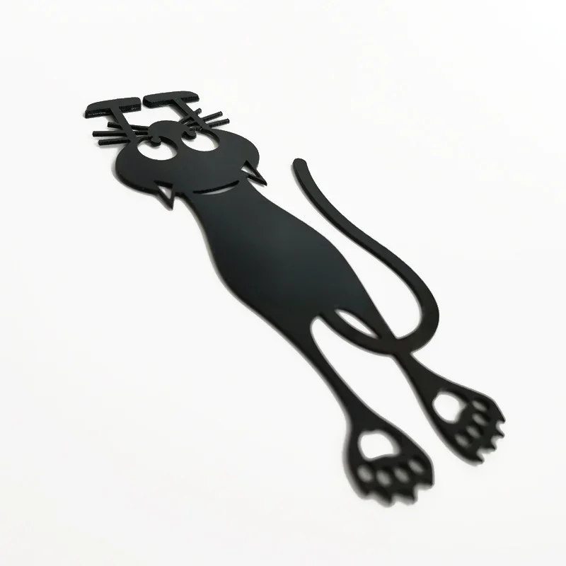 1PC Stereo Cartoon Black Cat Bookmark Novelty Animal PVC Bookmark for Gifts Wacky Kids Bookmarks Stationery Book Clip