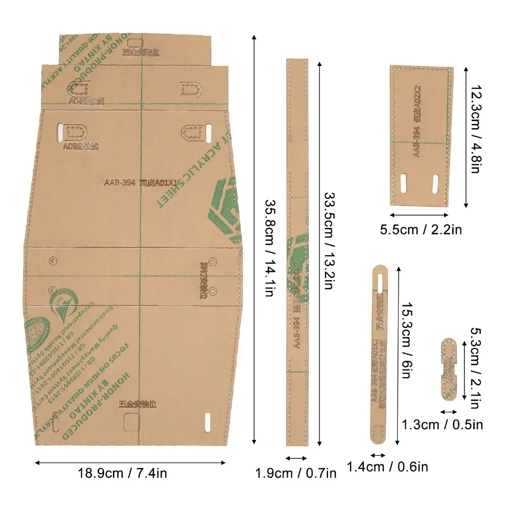 5pcs Transparent Shoulder Bag Acrylic Template Lightweight Transparent Sewing Pattern Acrylic Template Cute Handbag Template