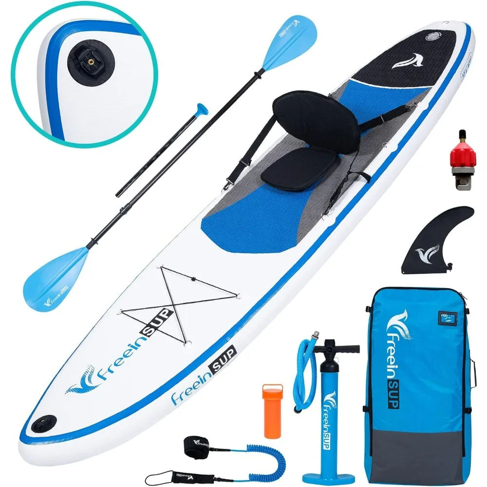 SUP Inflatable Stand Up Paddle Board with Kayak Seat,Paddle Boards for Adults 10'6”, Accessories sup Pump Adaptor