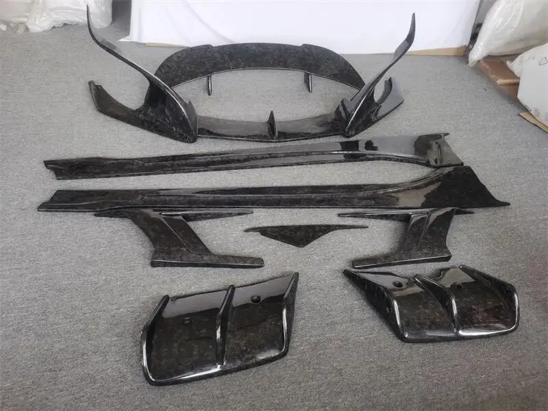 Atualizar kit de corpo estilo fibra de carbono forjado para bmw i8 difusores traseiros de lábio dianteiro saias laterais spoiler