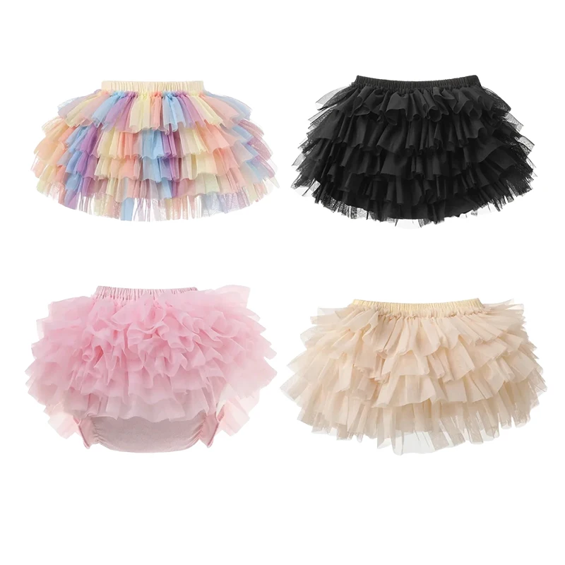 

2024 New Fashion Baby Girl Tutu Bloomers shorts Tulle Fluffy Children Diaper Cover Summer Short Pants for Baby Girl Shorts Skirt