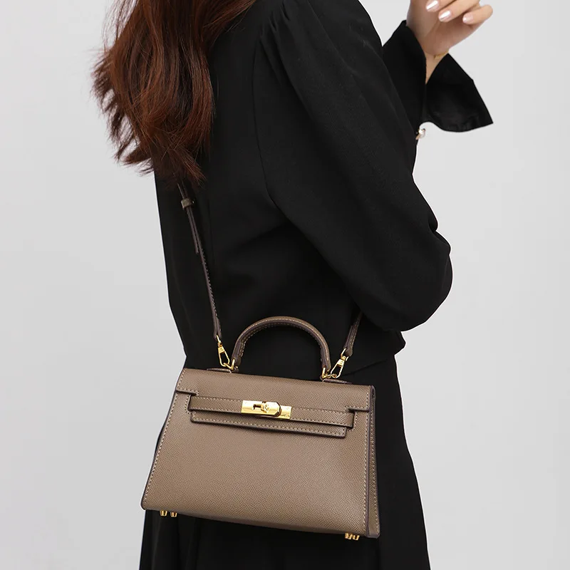 Pegasus Fashionable Soft Leather Platinum Bag Handbag Mini Single Shoulder
