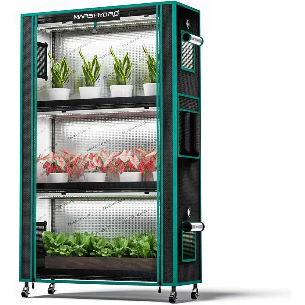 4-Tier Plant Stand with 6 Full Spectrum LED Lights, 150W, 5000K, Ideal for Plant Growth and Seedlings