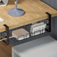 Undertable Storage Rack Metal Cable Tray Computer Desk Wire Organizer without Perforated Kitchen Storage Accessories