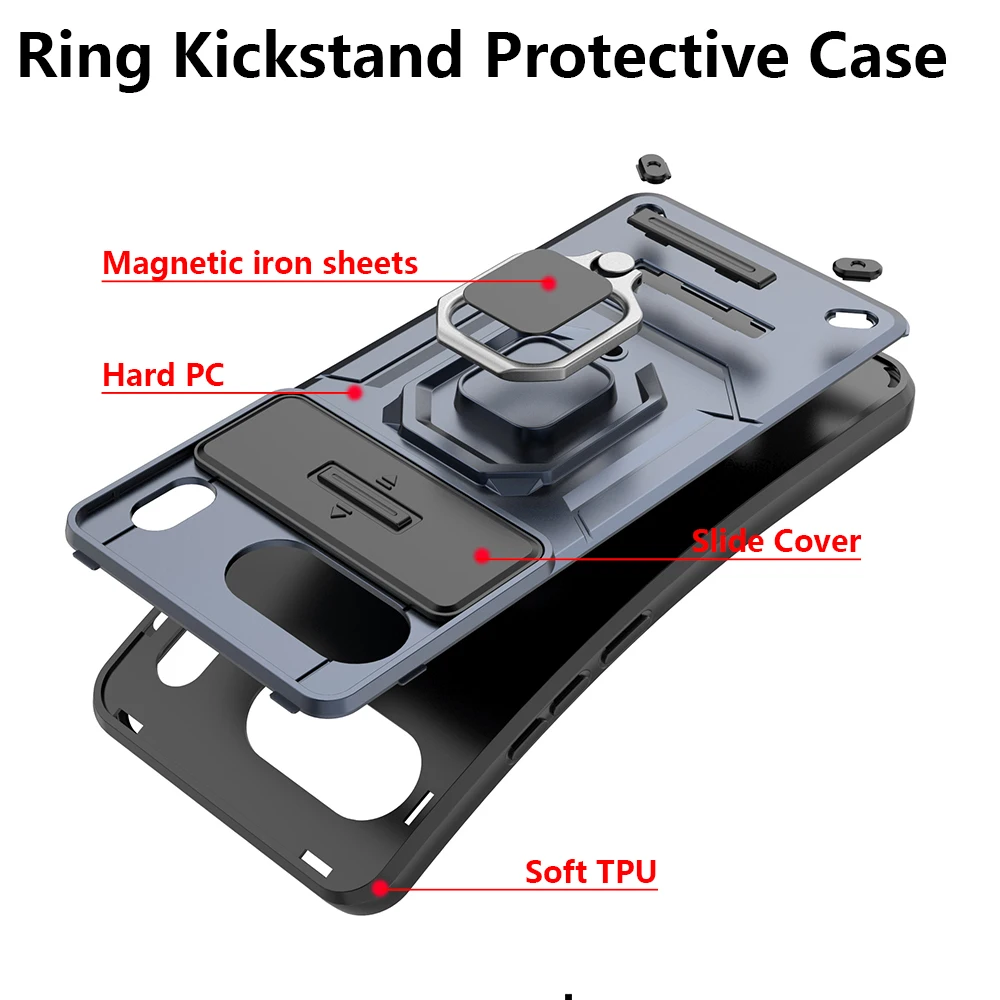 Teroxa for Oneplus Nord 4 Case Magnetic Ring Holder Slide Cover Camera Protection Shockproof Back Shell Bumper