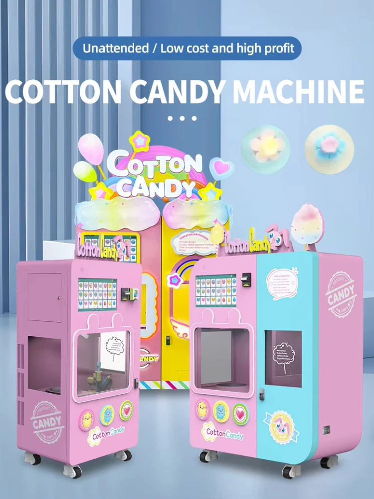 

Fully Automatic Cotton Candy Machine Commercial Vending Cotton Candy Machine Easy To Refill and Clean