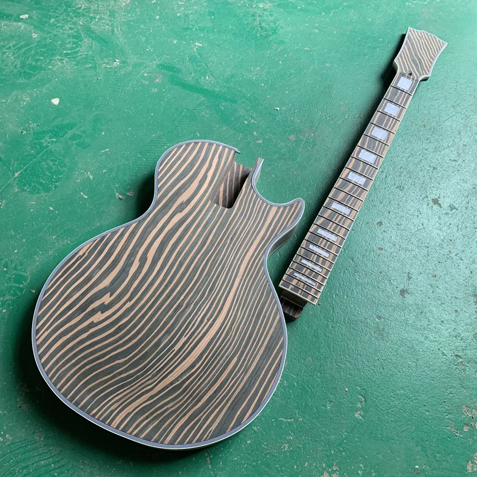 Semi finished guitar, made of zebra wood,