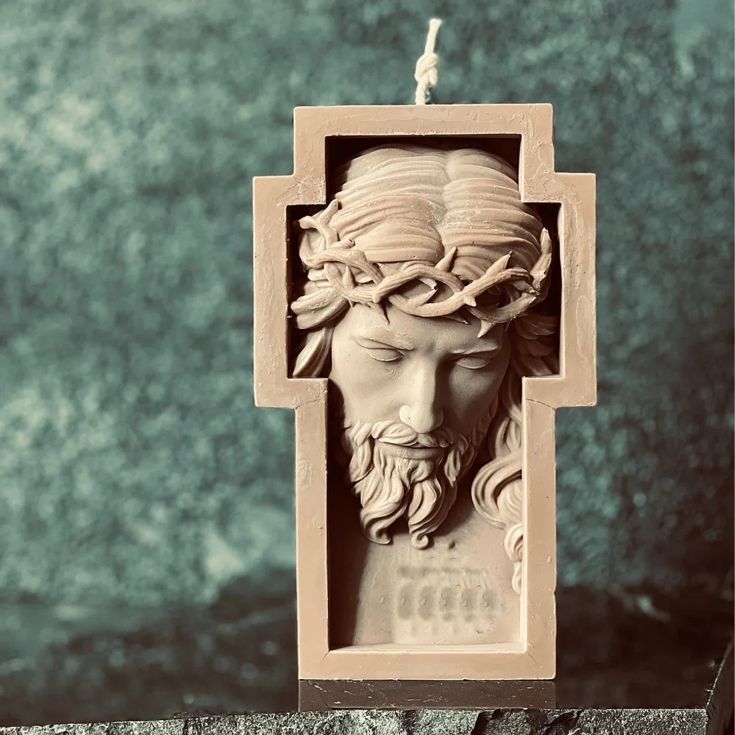 Diy 2d/3d jesus maria estátua resina gesso molde de silicone cruz jesus estátua escultura vela molde de silicone molde de gesso molde de cera