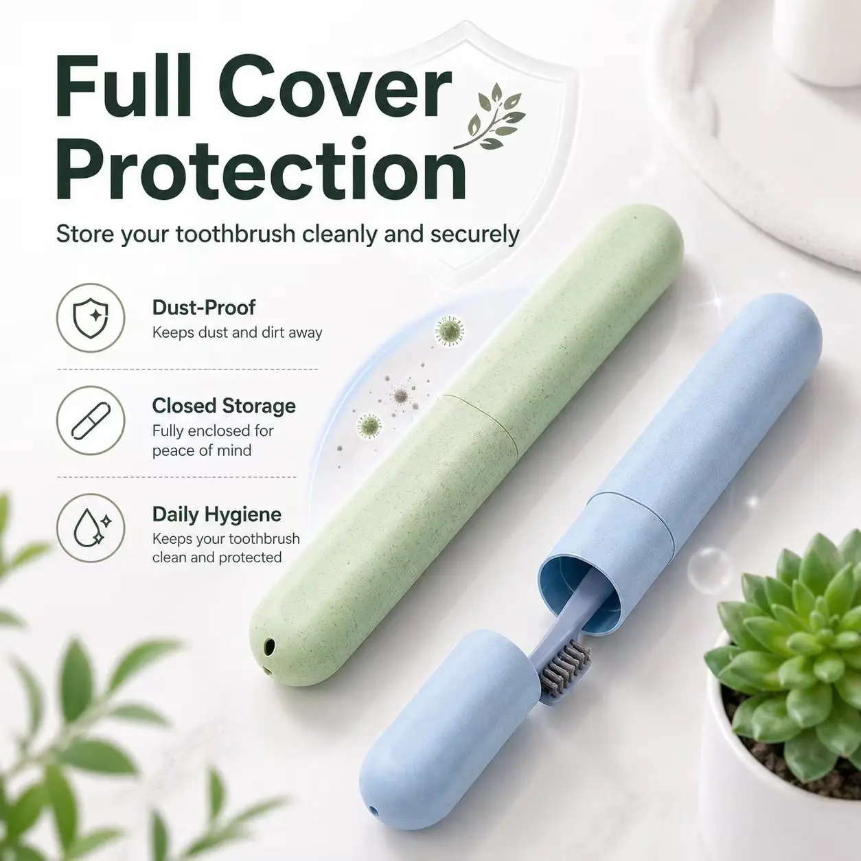 1pc Portable Travel Toothbrush Protect Box Health Tooth Brushes Protector Toothbrush Tube Cover Case