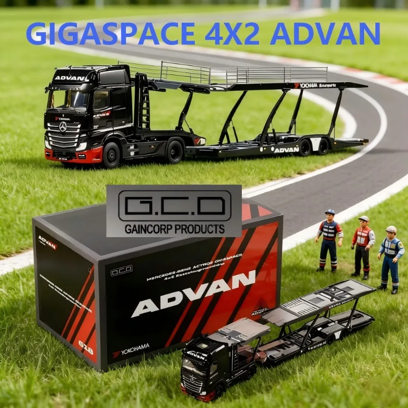 GCD Mercedes Benz ACTROS Double Decker Car Transport Trailer ADVAN 1:64 Alloy Die Casting Car Model Boy Gift Christmas Gift