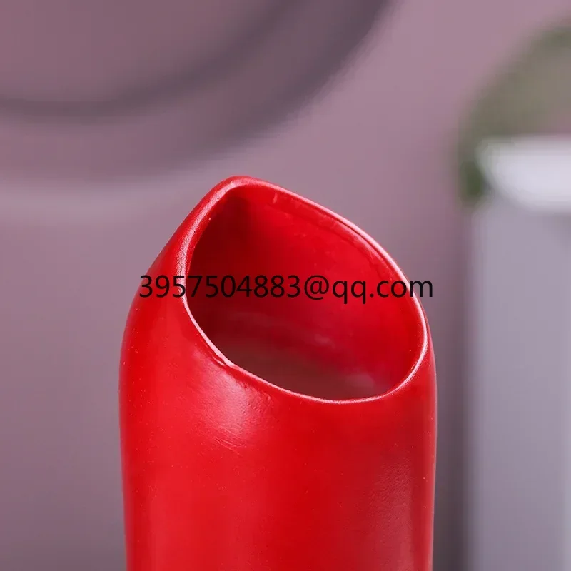 Resin Vase Creative Lipstick  Home Decoration Flower Arranging Device Living Room Decoration Dried Flower Vase