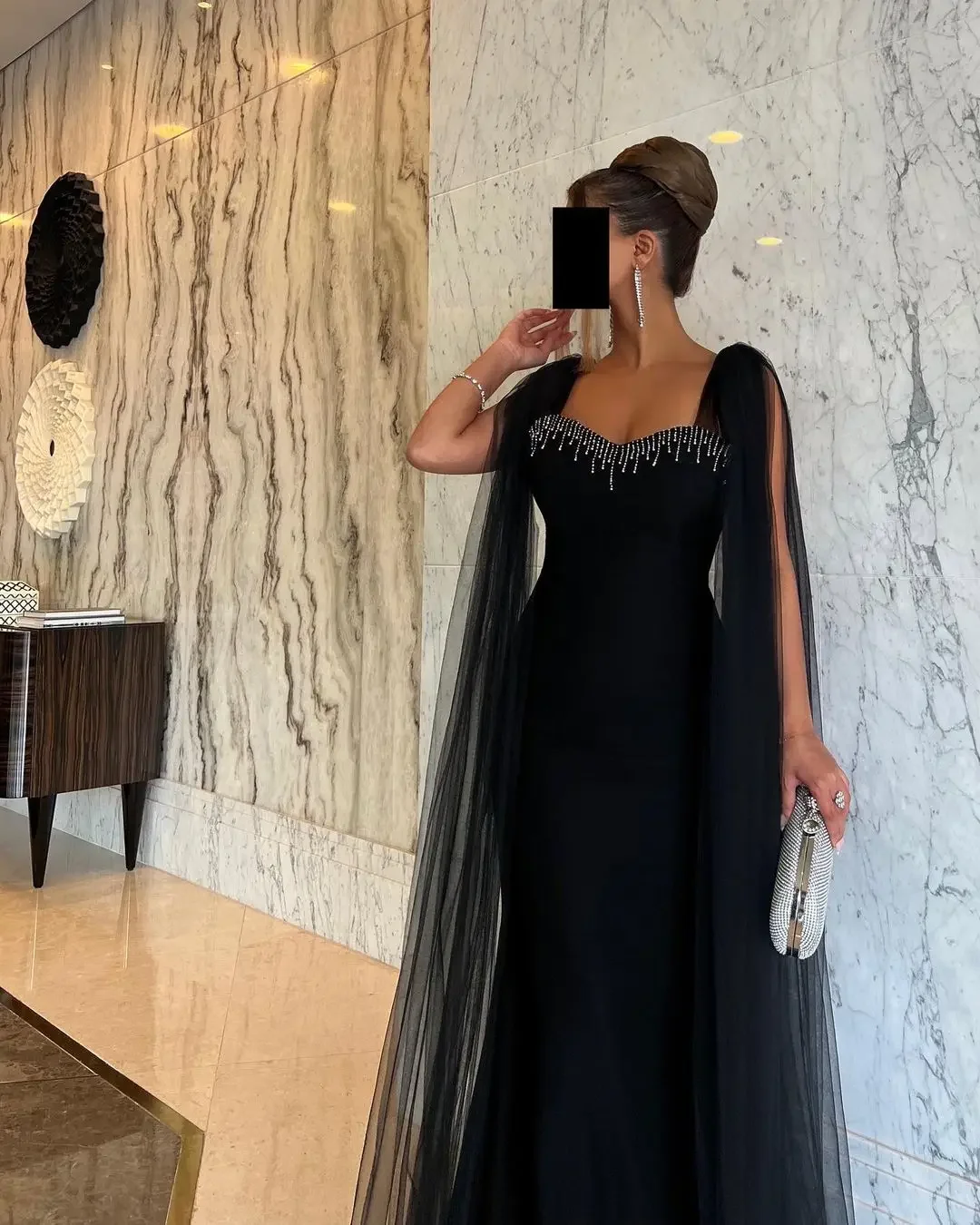 

Black Women's Evening Dresses Formal Beadings Strapless Satin High Split Prom Gowns Floor-Length Cocktail Party Customized 2025
