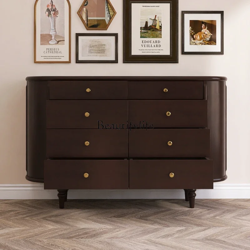 

ls 18French Style Solid Wood Bedroom Storage Chest American Style Simple Cabinet