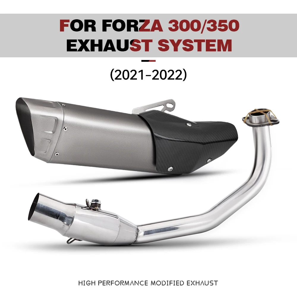 

For FORZA300 FORZA350 Full Set System Motorcycle Exhaust Carbon Cover Muffler Front Link Pipe Escape