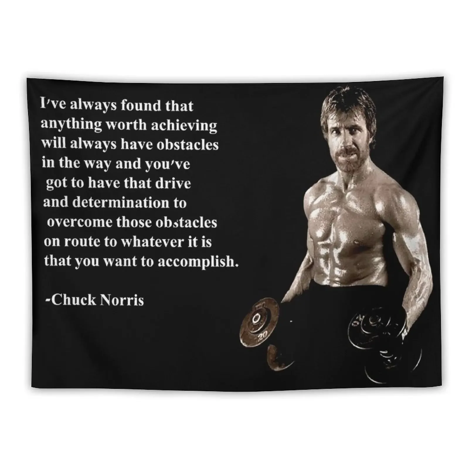 Chuck Norris Accomplish Quotes Tapestry Outdoor Decoration Room Decorations Aesthetics Tapestry