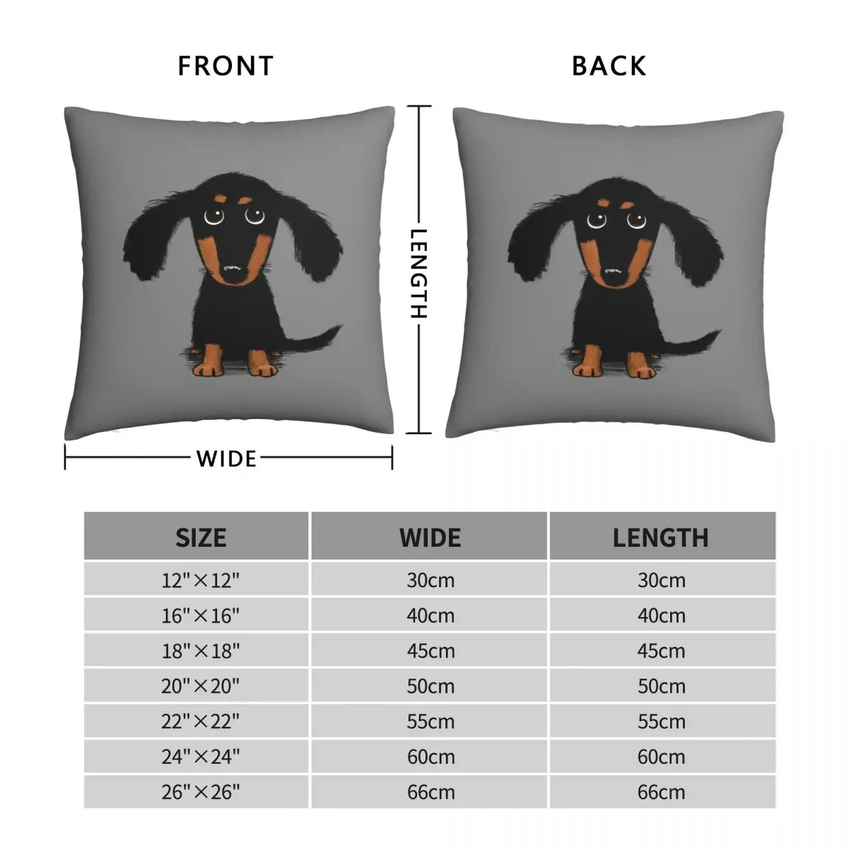 Longhaired Dachshund Pillowcase Polyester Linen Velvet Pattern Zip Decor Throw Pillow Case Room Cushion Cover