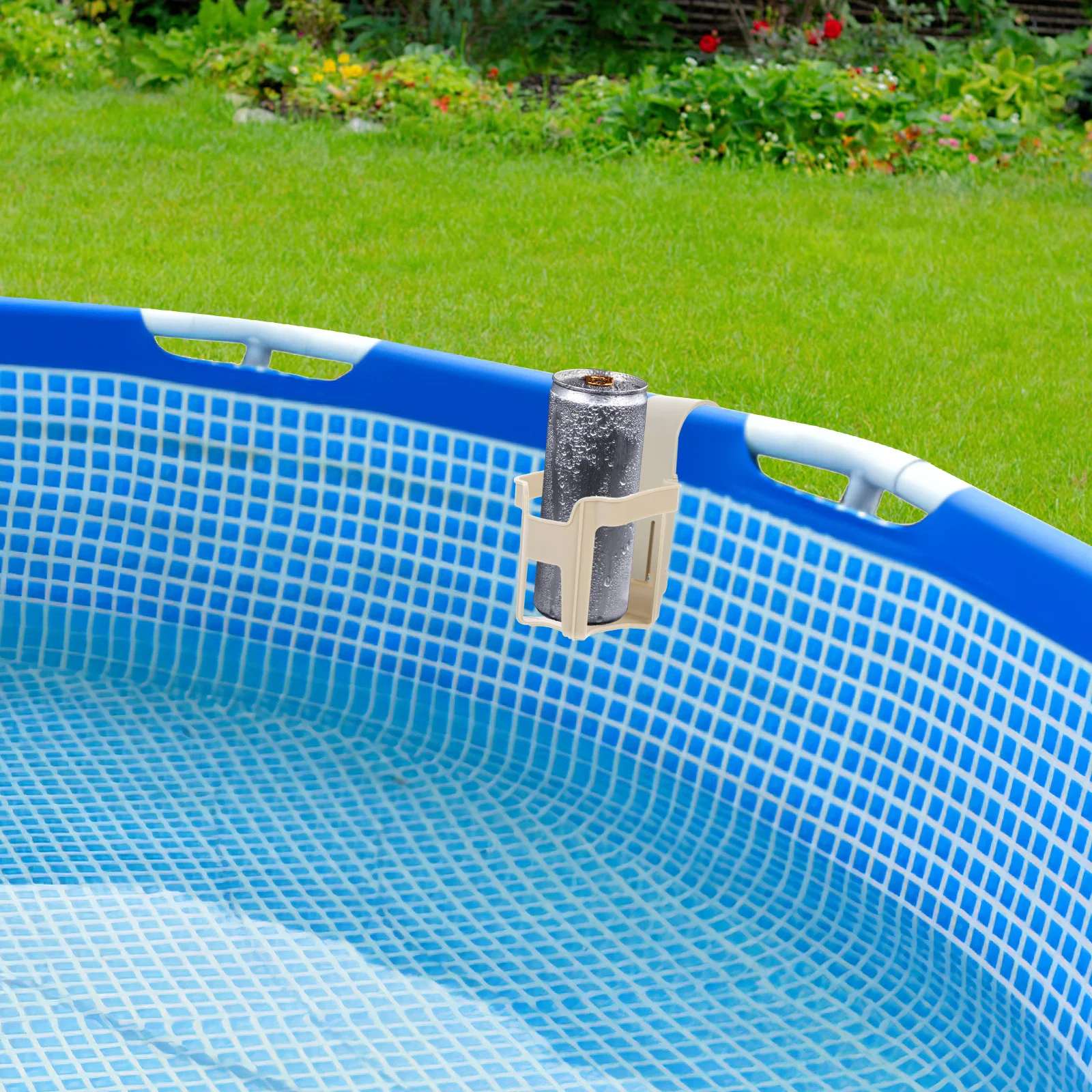

Poolside Cup Holder Plastic Drink Rack for Inflatable Pool Anti-Spill Beverage Holder Hook Type Stable Can Cup Organizer