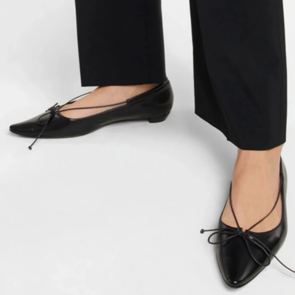 

Jenny&Dave Minimalist Bow Single Loafer Shoes Women Elegant Nappa Sheep Soft Commuter Summer Fashion Flat Sole Shoes
