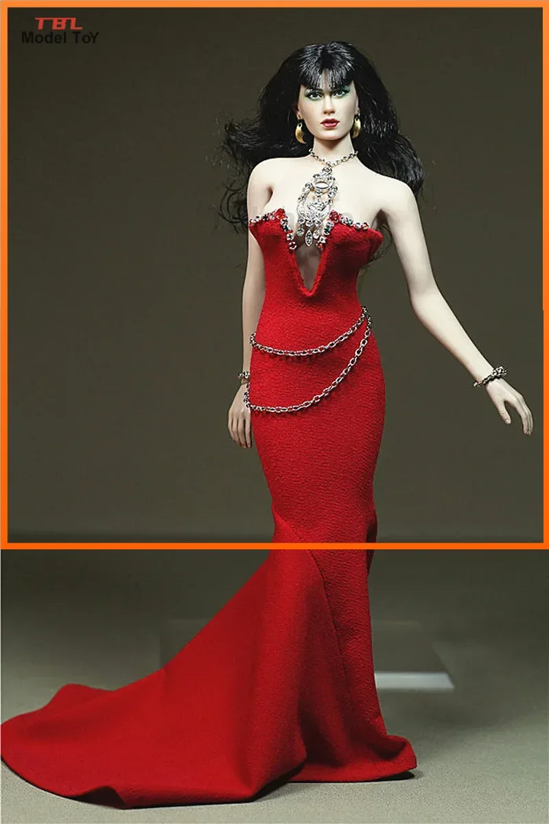 Nach Maß 1/6 Skala Red Metal Tailed Conjoined BH Rock Kleid für 12 Zoll Action Figure Phicen TBLeague Toys Ruby