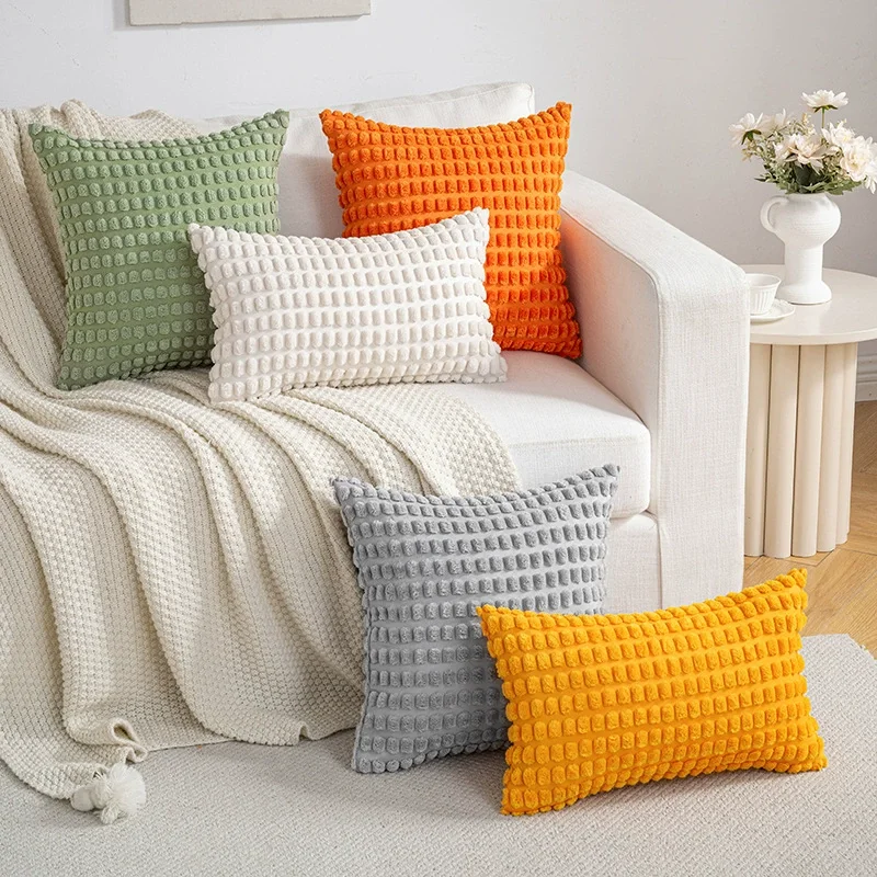 Plush Soft Big Dots Cushion Cover Solid Color Throw Pillow Case 40/45/50/55/60cm  For Couch Sofa Home Decor