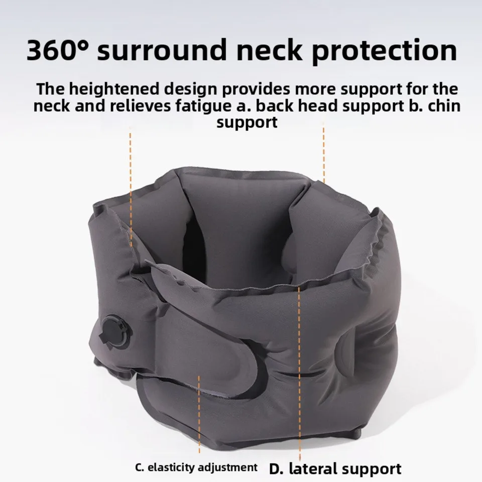 Press Inflatable Pillow Travel Portable Aircraft Headrest Can Store Inflatable U-shaped Pillow Nap Neck Pillow Travel Supplies