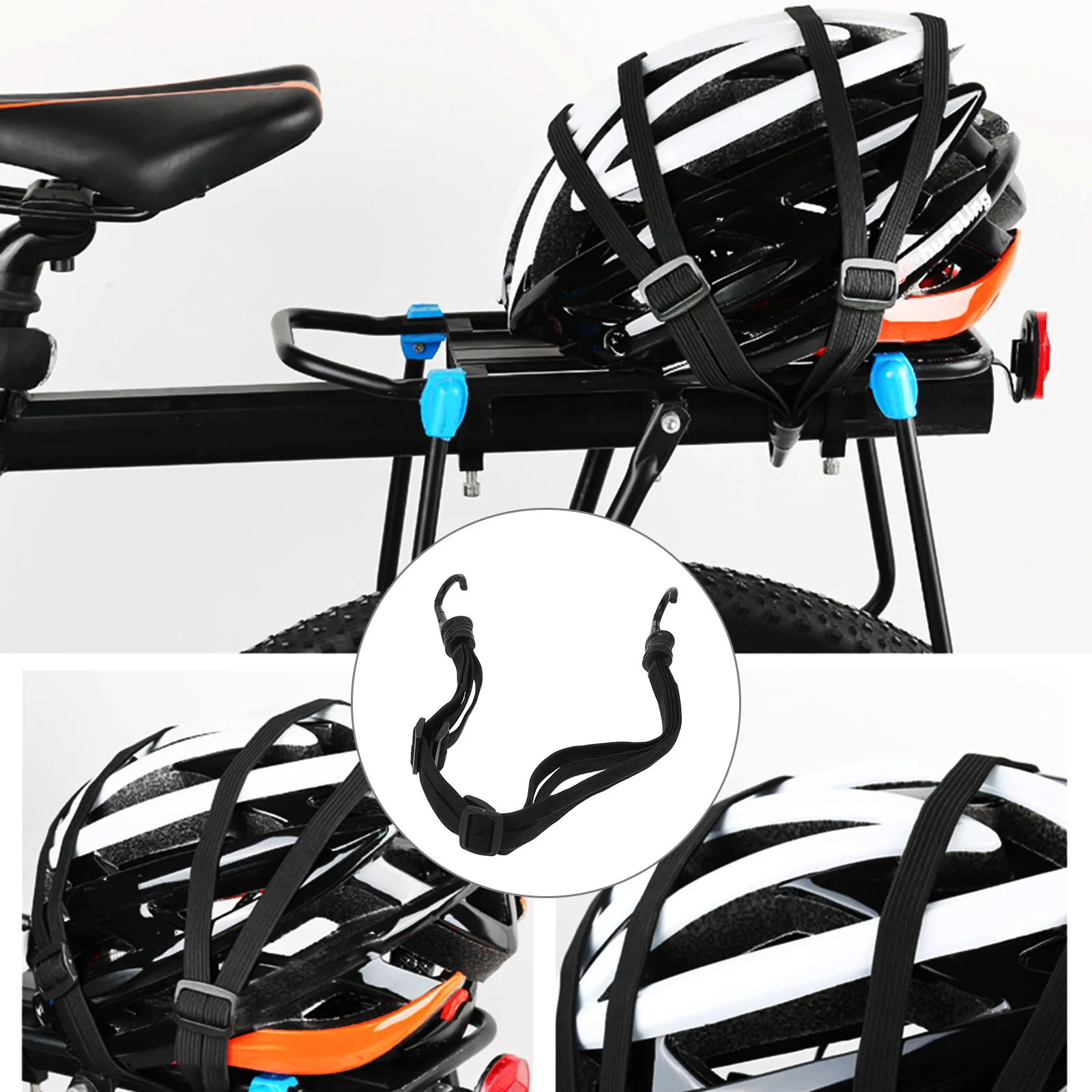 2Pcs Rope Quick Secure Elastic Bungee Cord for Motorcycle Scooter Bike Luggage Trunk Cargo Polyester Plastic Lashing