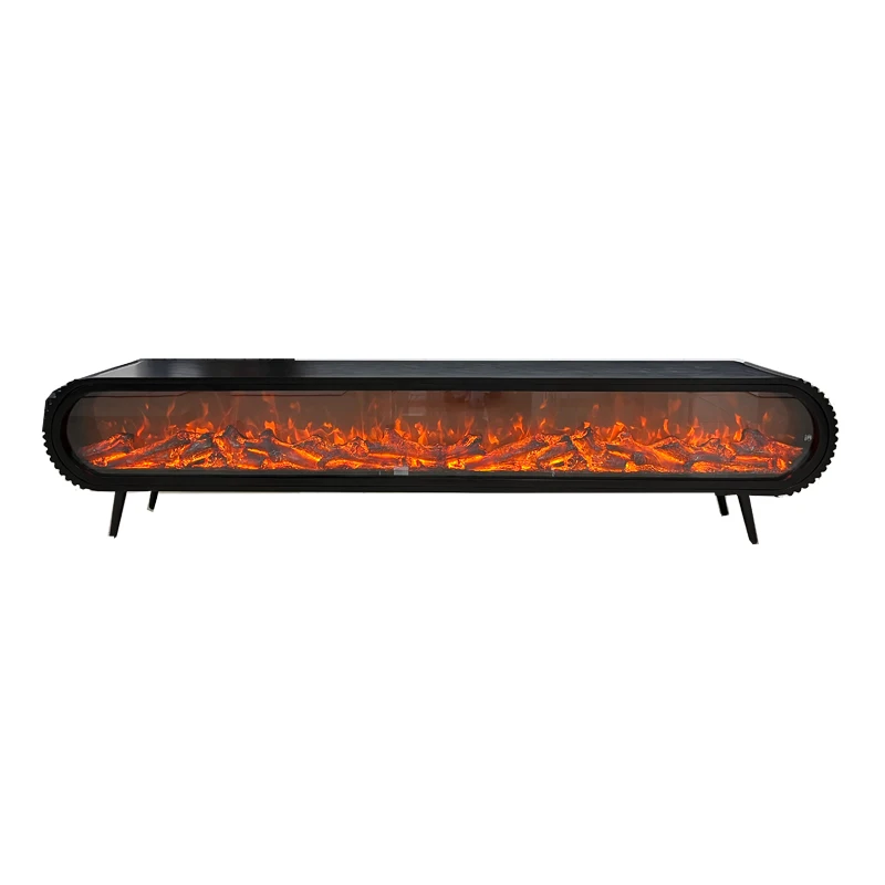 Mueble de Tv moderno clásico ovalado, decoración de chimenea, mueble de Tv único negro, Mueble nórdico de lujo Para Televisor, muebles Para el hogar